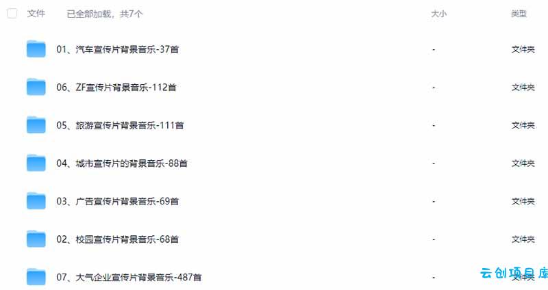 图片[3]-某宝付费购买，常用6G音效合集！970+首宣传片背景音乐，无版权可商用大气素材，分类清晰，高质量内容-云创项目库