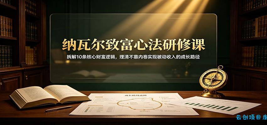 纳瓦尔致富心法研修课：拆解10条核心财富逻辑，理清不靠内卷实现被动收入的成长路径-云创项目库