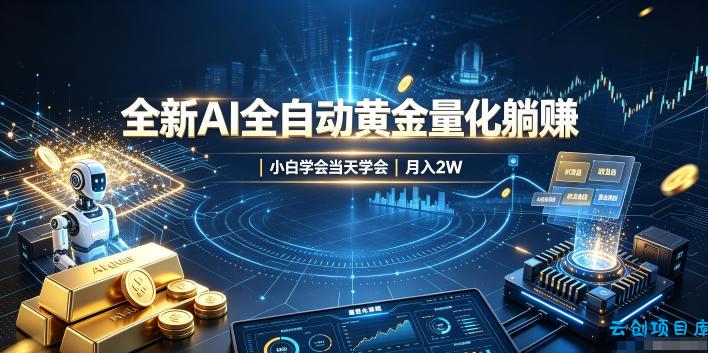 全新AI全自动黄金量化躺賺：小白学会当天学会，月入2W！【揭秘】-云创项目库