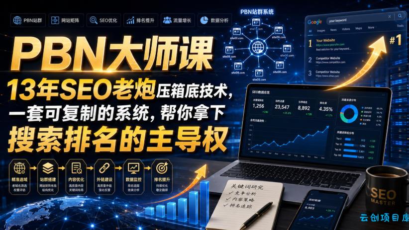 PBN大师课13年SEO老炮压箱底技术,一套可复制的系统,帮你拿下搜索排名的主导权【原创双语字幕】