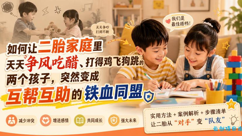 付费文章:如何让二胎家庭里天天争风吃醋、打得鸡飞狗跳的两个孩子,突然变成互帮互助的铁血同盟?