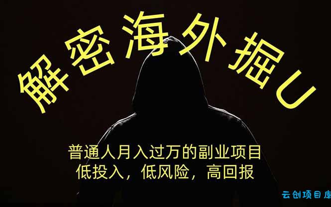解密海外掘U，普通人月入过万的副业项目，低投入、低风险高回报，没有之一-云创项目库