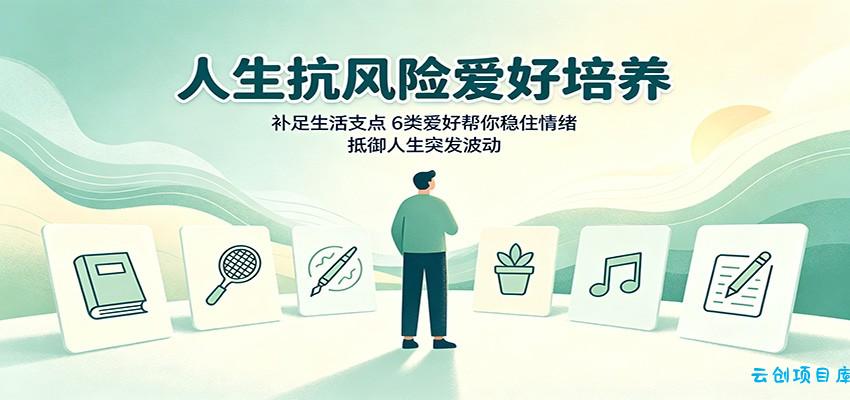 人生抗风险爱好培养：补足生活支点，6类爱好帮你稳住情绪，抵御人生突发波动-云创项目库