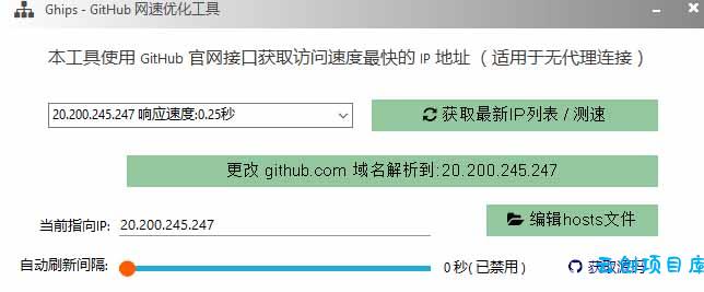 图片[1]-GitHub网速优化工具！让你更快速的打开Github，自动响应最快的节点，轻量级开源工具， Ghips-云创项目库