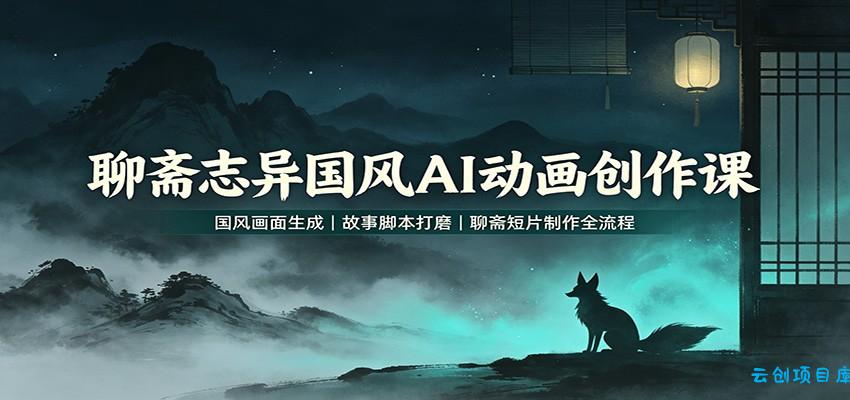 聊斋志异国风AI动画创作课：国风画面生成，故事脚本打磨，聊斋短片制作全流程-云创项目库