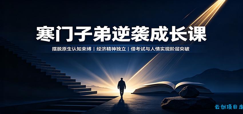 寒门子弟逆袭成长课：摆脱原生认知束缚，经济精神独立，借考试与人情实现阶层突破-云创项目库