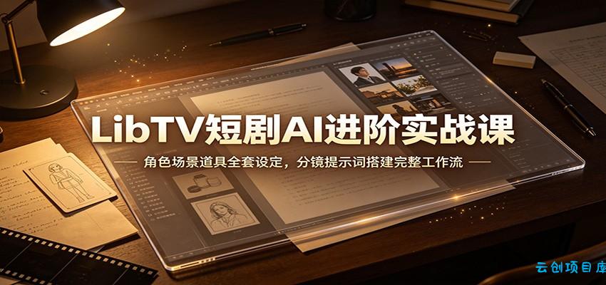 LibTV短剧AI进阶实战课:角色场景道具全套设定,分镜提示词搭建完整工作流-云创项目库