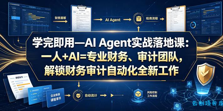 学完即用—AI Agent实战落地课:一人+AI=专业财务、审计团队,解锁财务审计自动化全新工作模式(更新0818)-云创项目库