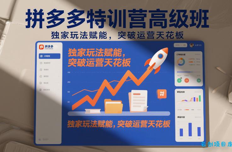 拼多多特训营高阶班,独家玩法赋能,突破运营天花板(更新260819)-云创项目库