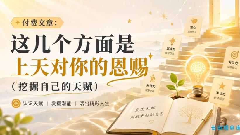 付费文章：这几个方面是上天对你的恩赐(挖掘自己的天赋)-云创项目库