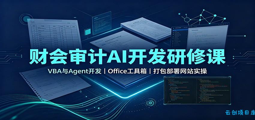财会审计AI开发研修课：VBA与Agent开发，Office工具箱，打包部署网站实操-云创项目库