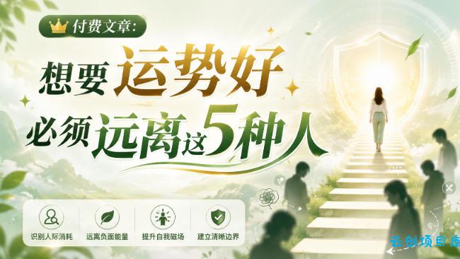 付费文章:想要运势好,必须远离这5种人-云创项目库