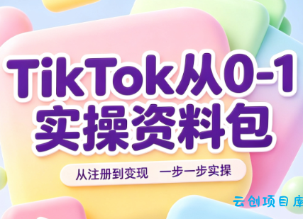 TikTok从0-1实操资料包：养号SOP+爆款公式+投流手册-云创项目库