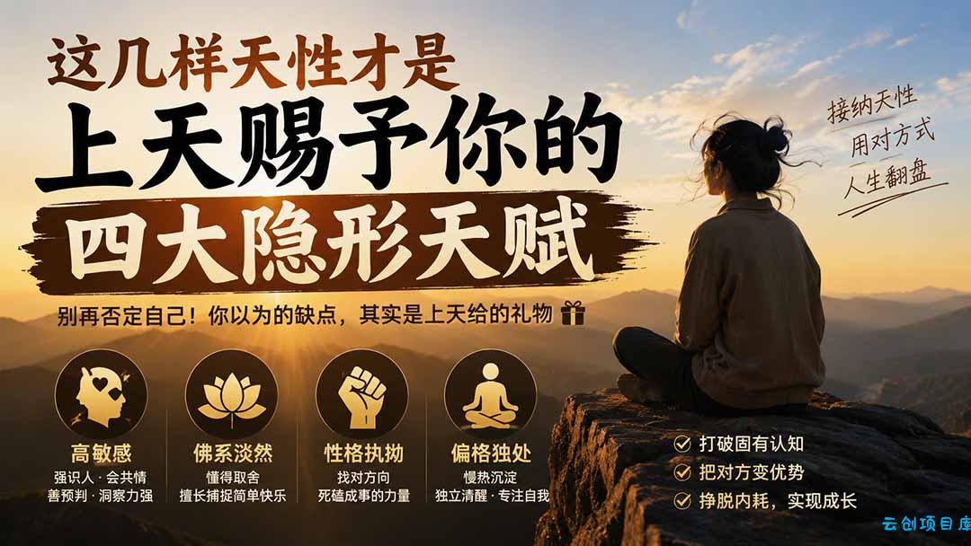 付费文章:这几样天性才是上天赐予你的四大隐形天赋-云创项目库