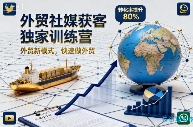 外贸社媒获客独家训练营，外贸新模式，快速做外贸(更新26年08月21日)-云创项目库