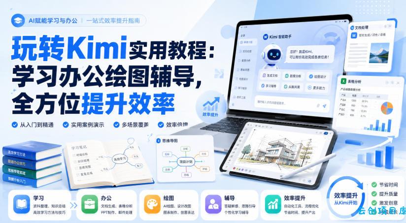 玩转Kimi实用教程:学习办公绘图辅导,全方位提升效率-云创项目库