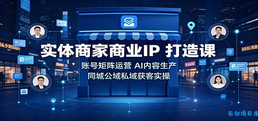 实体商家商业IP打造课:账号矩阵运营,AI内容生产,同城公域私域获客实操-云创项目库