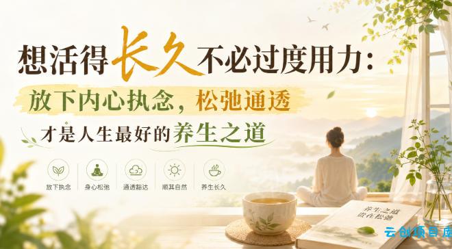 付费文章:想活得长久不必过度用力:放下内心执念,松弛通透才是人生最好的养生之道-云创项目库