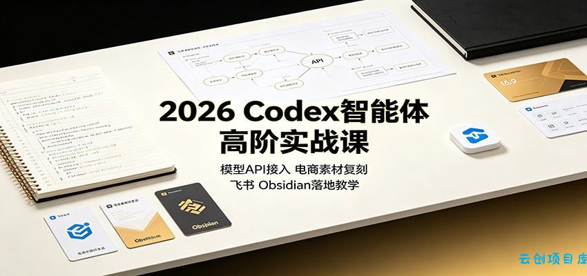 2026 Codex智能体高阶实战课:模型API接入,电商素材复刻,飞书Obsidian落地教学-云创项目库