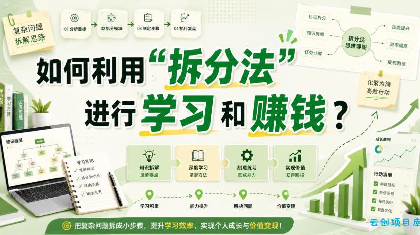 付费文章:如何利用“拆分法”进行学习和賺钱?-云创项目库