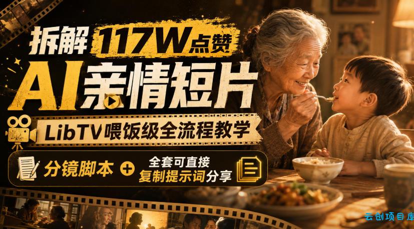 拆解117W点赞AI亲情短片，LibTV喂饭级全流程教学，分镜脚本+全套可直接复制提示词分享-云创项目库