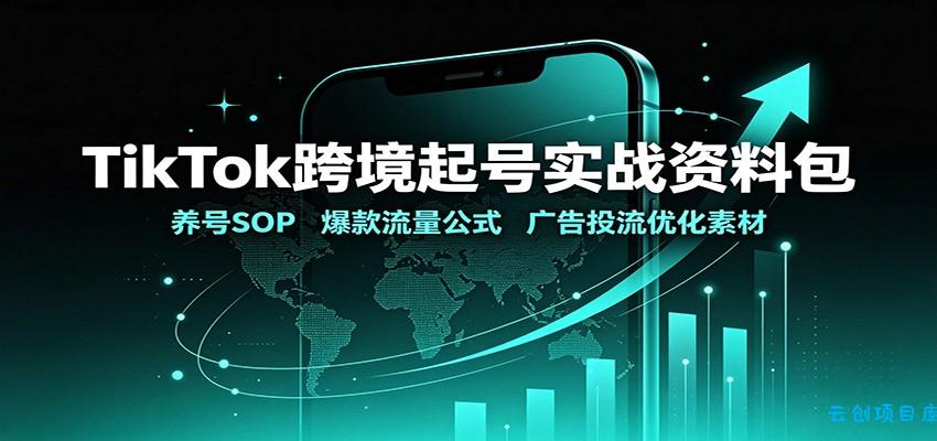 TikTok跨境起号实战资料包:养号SOP,爆款流量公式,广告投流优化素材-云创项目库