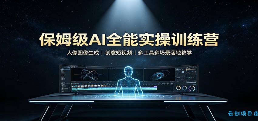 保姆级AI全能实操训练营:人像图像生成,创意短视频,多工具多场景落地教学-云创项目库
