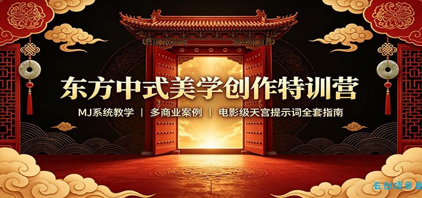 东方中式美学创作特训营:MJ系统教学,多商业案例,电影级天宫提示词全套指南-云创项目库