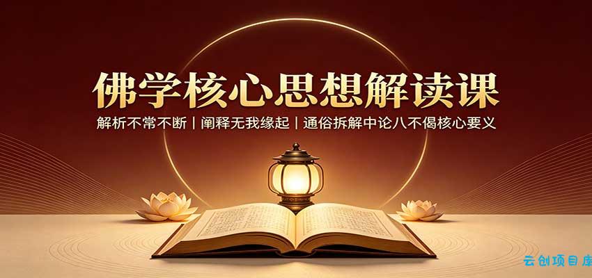 佛学核心思想解读课:解析不常不断,阐释无我缘起,通俗拆解中论八不偈核心要义-云创项目库