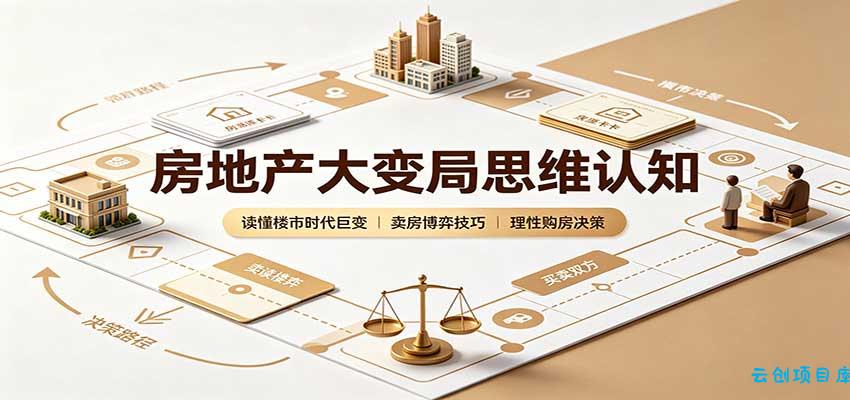 房地产大变局思维认知:读懂楼市时代巨变,卖房博弈技巧,理性购房决策-云创项目库