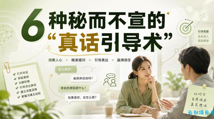 付费文章：6种秘而不宣的“真话引导术”-云创项目库