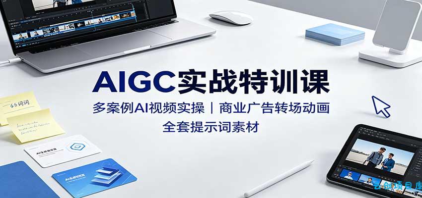 AIGC实战特训课:多案例AI视频实操,商业广告转场动画,全套提示词素材-云创项目库
