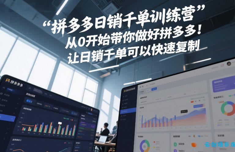 拼多多日销千单训练营,从0开始带你做好拼多多,让日销千单可以快速复制(更新26年8月)-云创项目库