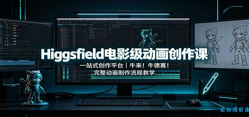 Higgsfield电影级动画创作课：一站式创作平台，牛来！牛德赛！完整动画制作流程教学-云创项目库