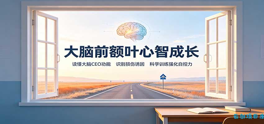 大脑前额叶心智成长：读懂大脑CEO功能，识别损伤诱因，科学训练强化自控力-云创项目库
