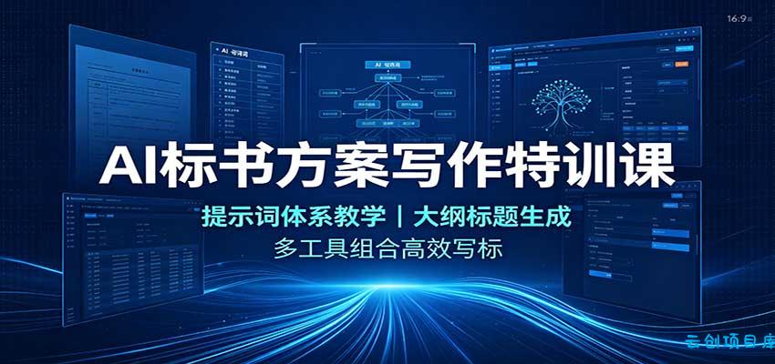 AI标书方案写作特训课：提示词体系教学，大纲标题生成，多工具组合高效写标-云创项目库
