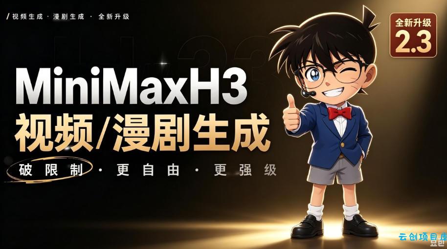 【MiniMaxH3一键懒人整合包】AI视频/漫剧生成工具，支持30_40_50显卡，ComfyUI整合包安装部署！最低8g显存也能跑！-云创项目库