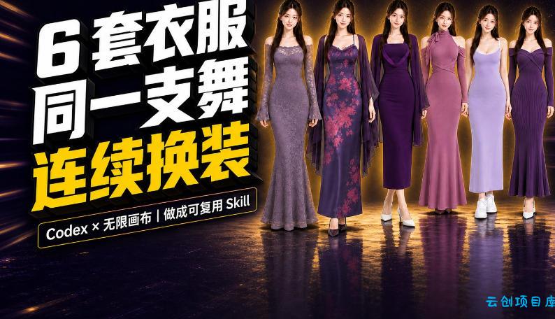 同一支舞，6套衣服按顺序切换：我把服装换装视频做成了一个Skill-云创项目库