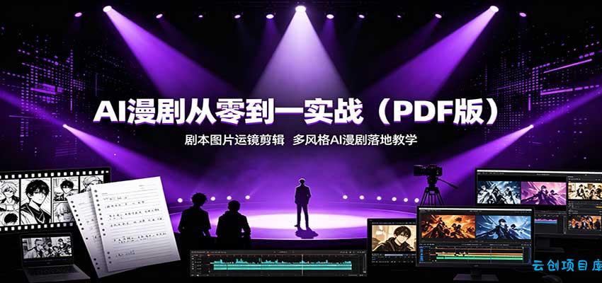 AI漫剧从零到一实战(PDF版)：剧本图片运镜剪辑，多风格AI漫剧落地教学-云创项目库