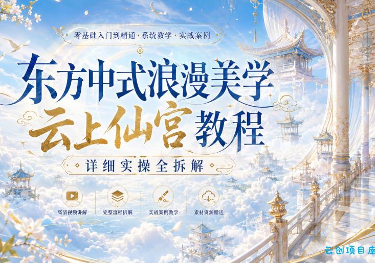 东方中式浪漫美学云上仙宫教程,详细实操全拆解