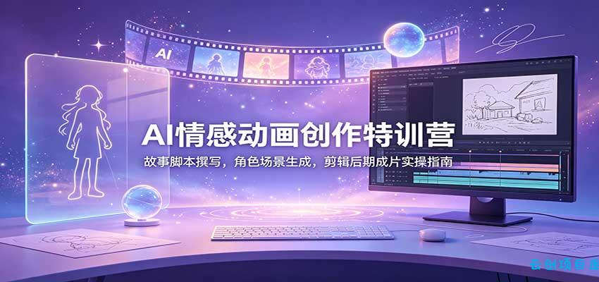 AI情感动画创作特训营：故事脚本撰写，角色场景生成，剪辑后期成片实操指南-云创项目库