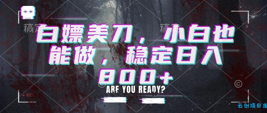 白嫖美刀，小白也能做，稳定日入800+-云创项目库