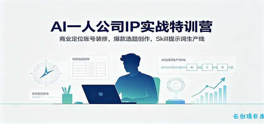 AI一人公司IP实战特训营：商业定位账号装修，爆款选题创作，Skill提示词生产线-云创项目库