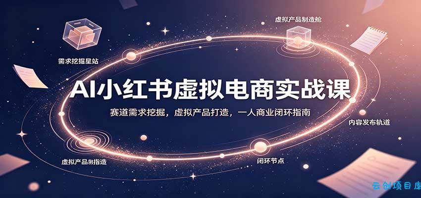 AI小红书虚拟电商实战课：赛道需求挖掘，虚拟产品打造，一人商业闭环指南-云创项目库