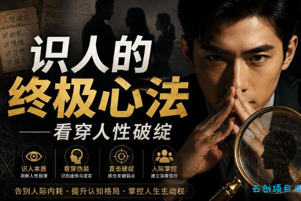 付费文章：识人的终极心法——看穿人性破绽-云创项目库