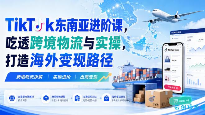 TikTok东南亚进阶课,吃透跨境物流与实操,打造海外变现路径