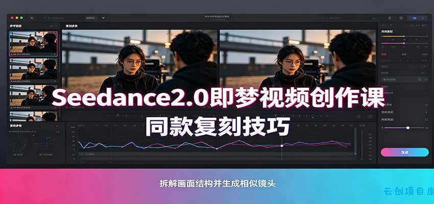 Seedance2.0即梦视频创作课：剧本式视频制作，同款复刻技巧，多行业案例落地教学-云创项目库