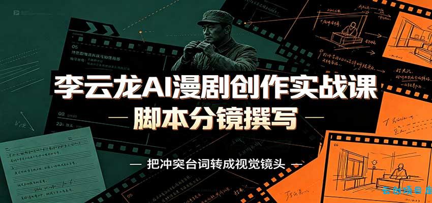 李云龙AI漫剧创作实战课：角色人设还原，脚本分镜撰写，AI漫剧成片完整制作教学-云创项目库