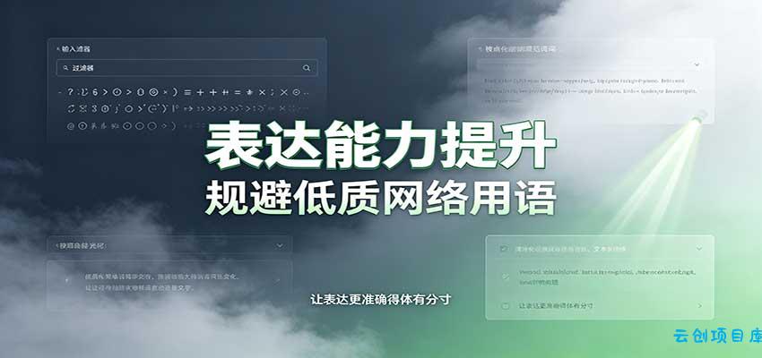 表达能力提升：语言塑造思想逻辑，规避低质网络用语，强化心智感知-云创项目库