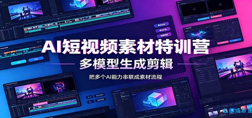 AI短视频素材特训营：Codex本地部署实操，多模型生成剪辑，爆量素材挖掘教学-云创项目库